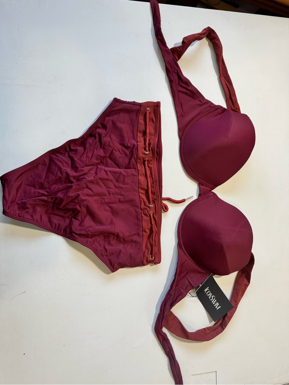 KOSIMAN Women's Burgundy Padded Bikini Set